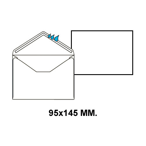 Sobre engomado liderpapel en formato 95x145 mm. offset, 70 grs/m². color blanco.