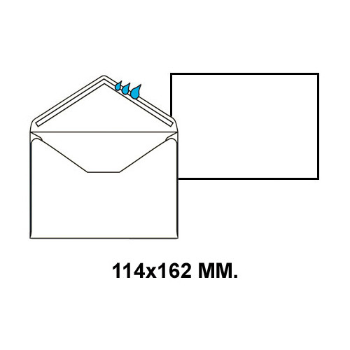 Sobre engomado liderpapel en formato 114x162 mm. offset, 70 grs/m². color blanco.