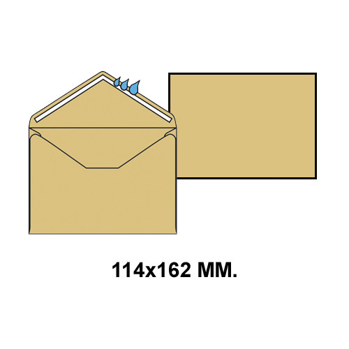 Sobre engomado liderpapel en formato 114x162 mm. offset, 70 grs/m². color crema.