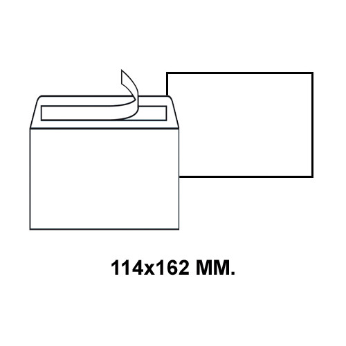 Sobre con tira de silicona liderpapel en formato 114x162 mm. offset, 90 grs/m². color blanco.