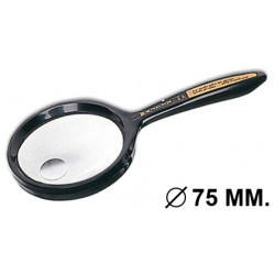 Lupa de lectura waltex magnifier 7507, cristal bifocal, 2 y 4 aumentos, diámetro de 75 mm.