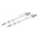 Juego de Bolígrafo retráctil y portaminas belius colección kassel, lacado en color blanco, presentación en estuche.