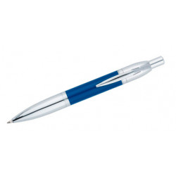 Bolígrafo retráctil belius colección perpignan, lacado en color azul, presentación en estuche.
