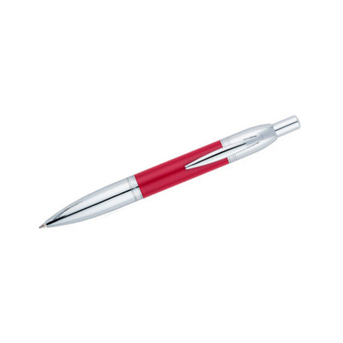 Bolígrafo retráctil belius colección perpignan, lacado en color rojo, presentación en estuche.