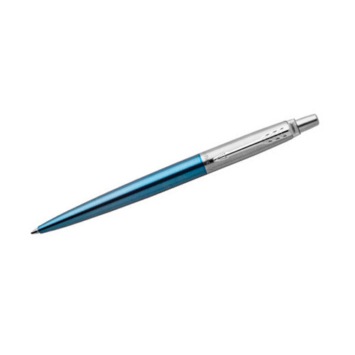 Bolígrafo retráctil parker colección jotter core waterloo, lacado en color azul turquesa, presentación en estuche.