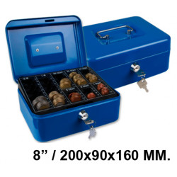 Caja de caudales q-connect en formato 8" / 200x90x160 mm. color azul.