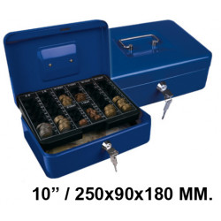 Caja de caudales q-connect en formato 10" / 250x90x180 mm. color azul.