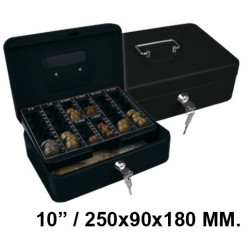 Caja de caudales q-connect en formato 10" / 250x90x180 mm. color negro.