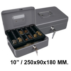 Caja de caudales q-connect en formato 10" / 250x90x180 mm. color plata.