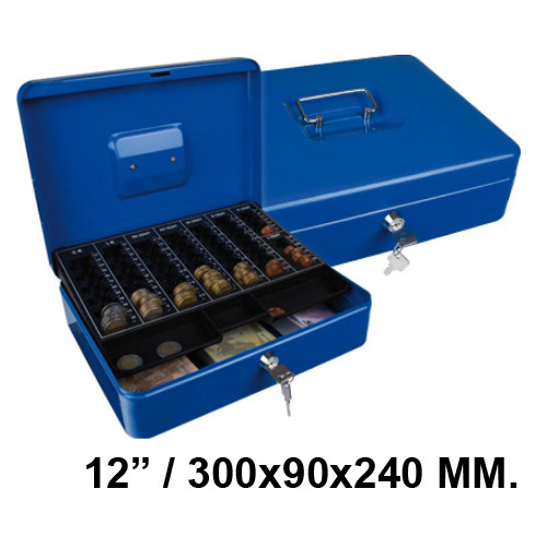 Caja de caudales q-connect en formato 12" / 300x90x240 mm. color azul.
