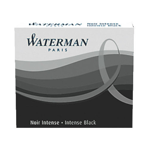 Recambio pluma estilográfica waterman, color negro, caja de 8 uds.