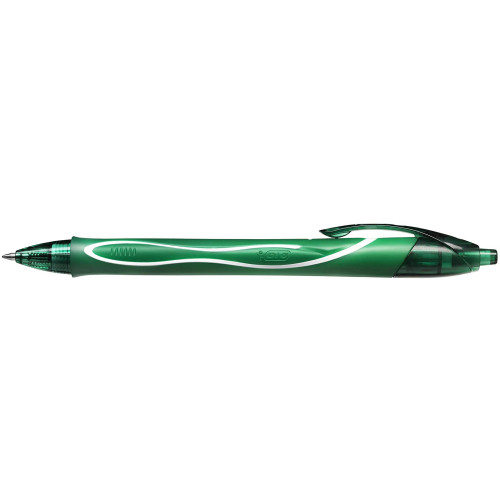 Bolígrafo bic gelocity quick dry verde.