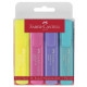 Marcador fluorescente faber-castell textliner 1546 en colores surtidos, estuche de 4 unidades.