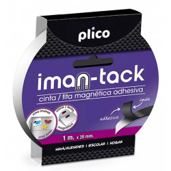 Cinta adhesiva imantada plico en rollo de 20 mm. x 1 mts.