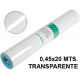 Rollo adhesivo liderpapel acabado brillo de 0,45 x 20 mts. en color transparente.