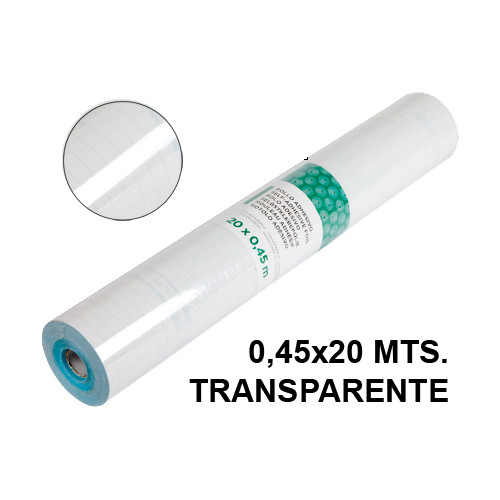 Rollo adhesivo liderpapel acabado brillo de 0,45 x 20 mts. en color transparente.