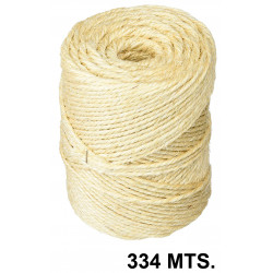 Cuerda sisal 3 cabos liderpapel, 2 kg. bobina de 334 mts. crudo