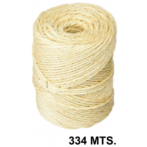 Cuerda sisal 3 cabos liderpapel, 2 kg. bobina de 334 mts. crudo