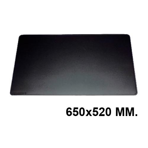 Vade de sobremesa durable con bordes rematados, 650x520 mm. negro