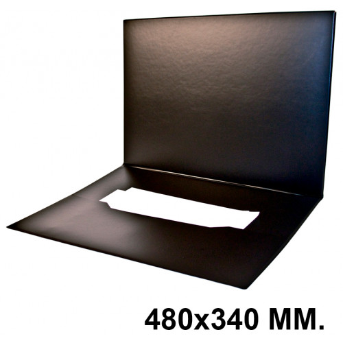 Vade de sobremesa doble con bolsillo interior alces 250 en formato 480x340 mm. color negro.