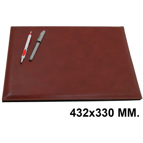 Vade de sobremesa doble con bolsillo interior csp en formato 432x330 mm. color marrón.