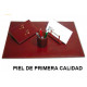 Juego de escribanía y accesorios para sobremesa csp en piel de primera calidad, color marrón.