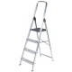 Escalera de aluminio q-connect, 4 peldaños, 43x149x72 cm.