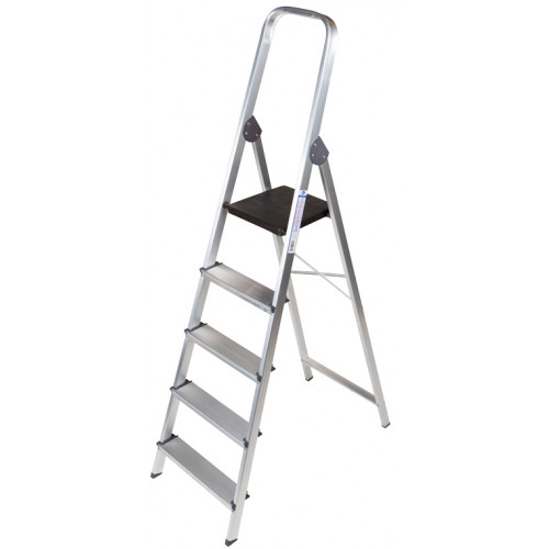 Escalera de aluminio q-connect, 5 peldaños, 45x172x85 cm.