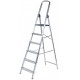 Escalera de aluminio q-connect, 6 peldaños, 48x193x99 cm.