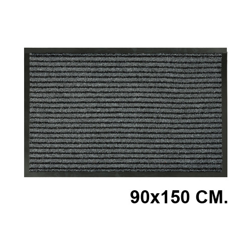 Alfombra de suelo antipolvo en polipropileno de 8 mm. paperflow en formato 90x150 cm. color gris.