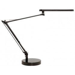 Lámpara de escritorio unilux mambo, doble brazo articulado, led 5,6 w. negro