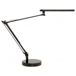 Lámpara de escritorio unilux mambo led 5,6w doble brazo articulado abs y aluminio en color negro.