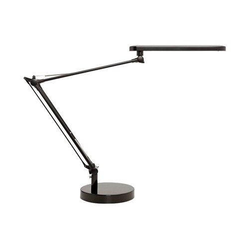 Lámpara de escritorio unilux mambo led 5,6w doble brazo articulado abs y aluminio en color negro.