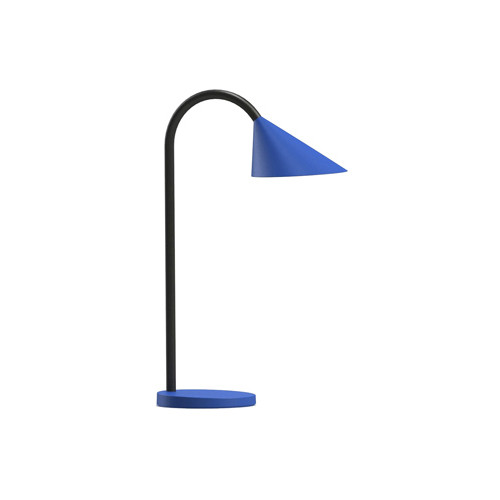 Lámpara de escritorio unilux sol, led 4w brazo flexible abs y metal, azul
