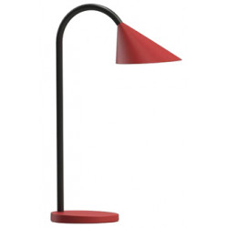 Lámpara de escritorio unilux sol, led 4w brazo flexible abs y metal, rojo