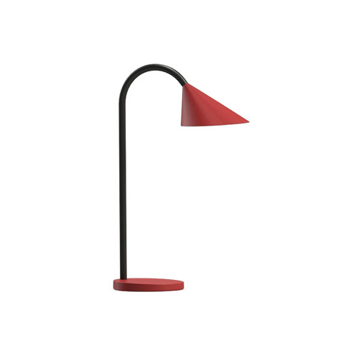 Lámpara de escritorio unilux sol, led 4w brazo flexible abs y metal, rojo