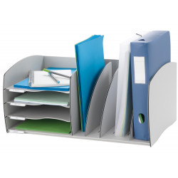 Organizador de armario en poliestireno de alto impacto paperflow en formato 54,3x24,5x34 cm. color gris.
