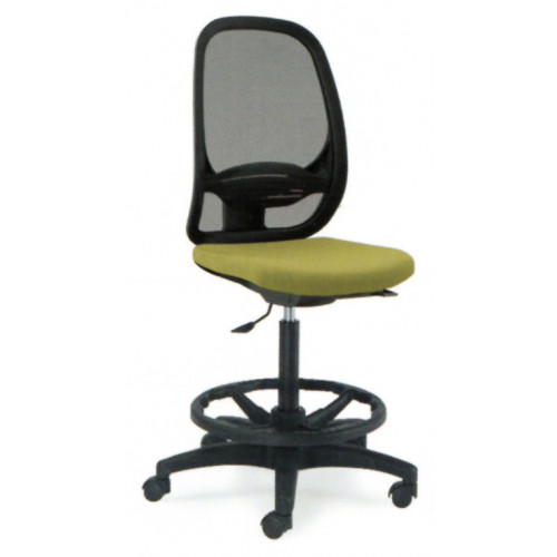 Taburete operativo andy respaldo en maya sincro y gas marco en negro.