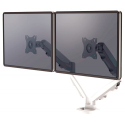 Brazo para monitor doble en horizontal fellowes eppa™, color blanco.