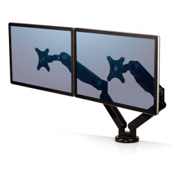 Brazo para monitor doble en horizontal fellowes platinum series™, color negro.