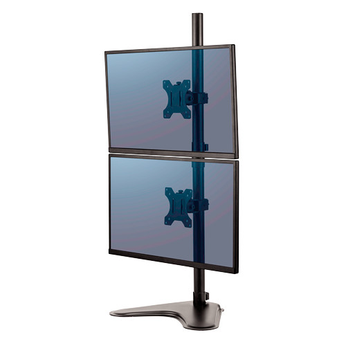 Soporte con peana para monitor doble en vertical fellowes professional series, color negro.