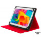 Funda con soporte y cierre elástico para tablet trust de 10", color rojo.