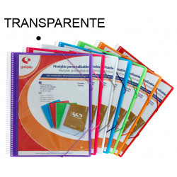 Carpeta con 20 fundas + sobre con cierre de velcro personalizable grafoplas maxiplás traslúcido din a4, transparente