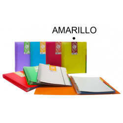 Carpeta con 20 fundas + 5 separadores extraíbles grafoplas in&out traslúcido din a4, amarillo