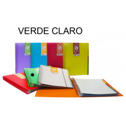 Carpeta con 20 fundas + 5 separadores extraíbles grafoplas in&out traslúcido din a4, verde claro