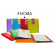 Carpeta con 50 fundas + 5 separadores extraíbles grafoplas in&out traslúcido din a4, fucsia