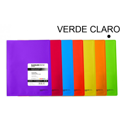 Carpeta con 10 fundas grafoplas poliplás blackline folio, verde claro