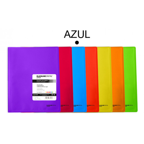 Carpeta con 40 fundas grafoplas poliplás blackline folio, azul