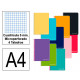 Cuaderno espiral tapa dura liderpapel serie witty, din a4, 140 hj. 75 grs/m². 5x5 s/m. microperforado, 4 taladros