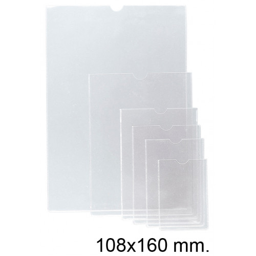 Funda con uñero en pvc de 140 micras esselte 105q, 108x160 mm. cristal transparente, caja de 100 uds.